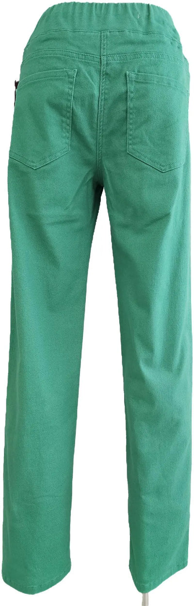 W2411505 GREEN COLOURED STRETCH DENIM PANTS Corfu Jeans