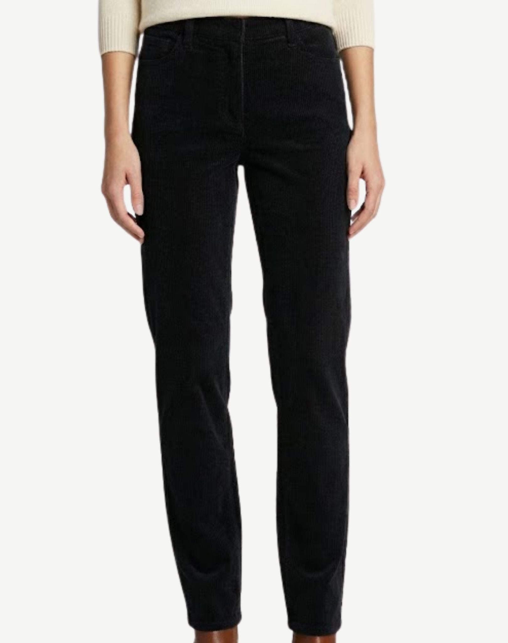 BLACK STRETCH CORD PANTS Corfu Jeans