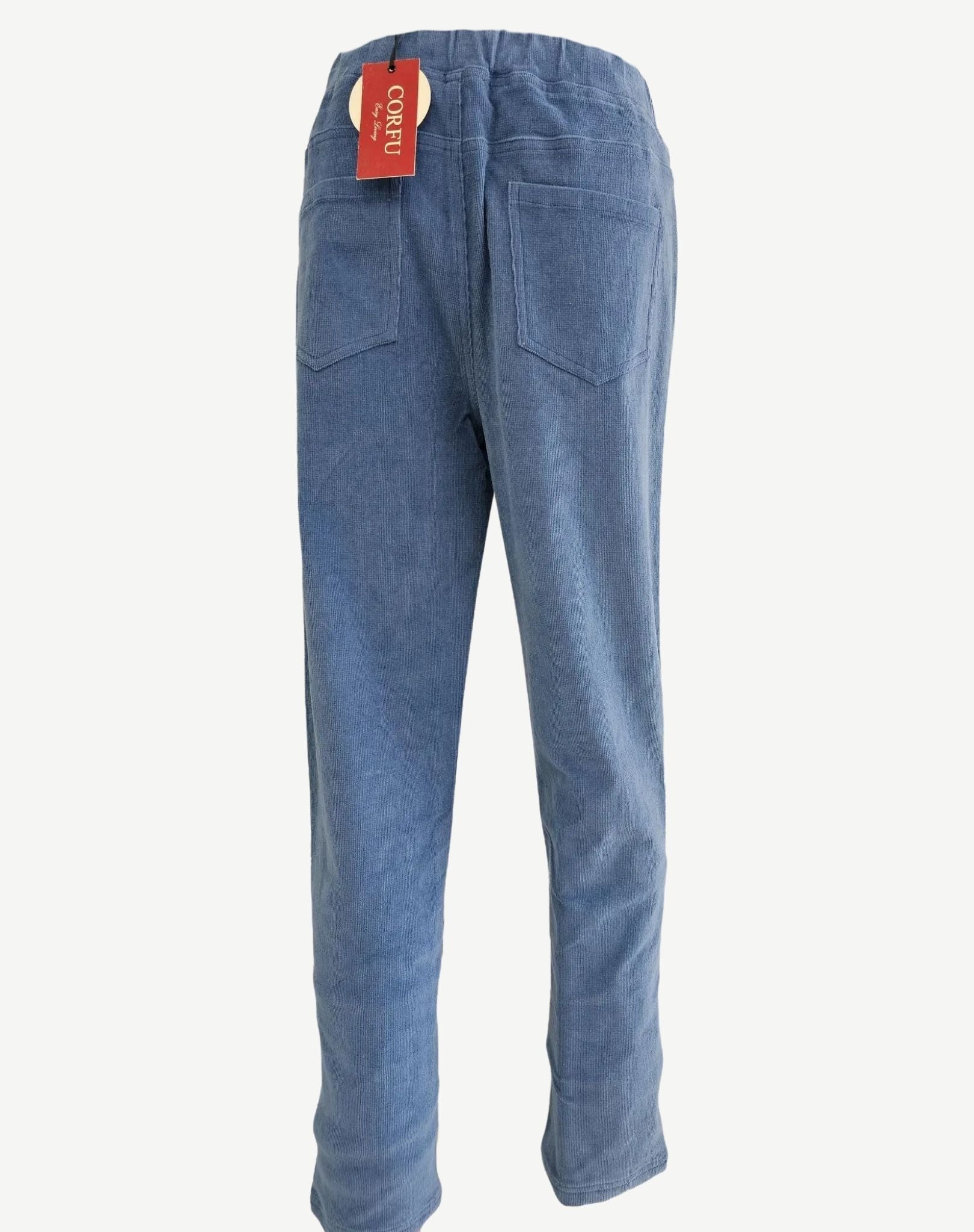 TEAL STRETCH CORDUROY PANTS Corfu Jeans