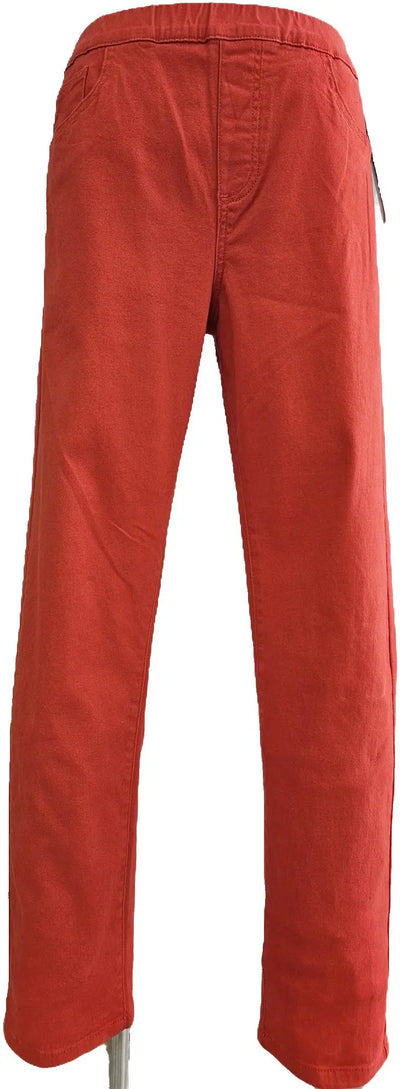 W2412328 BRIGHT PAPAYA COLOURED DENIM TWILL PANTS Corfu Jeans