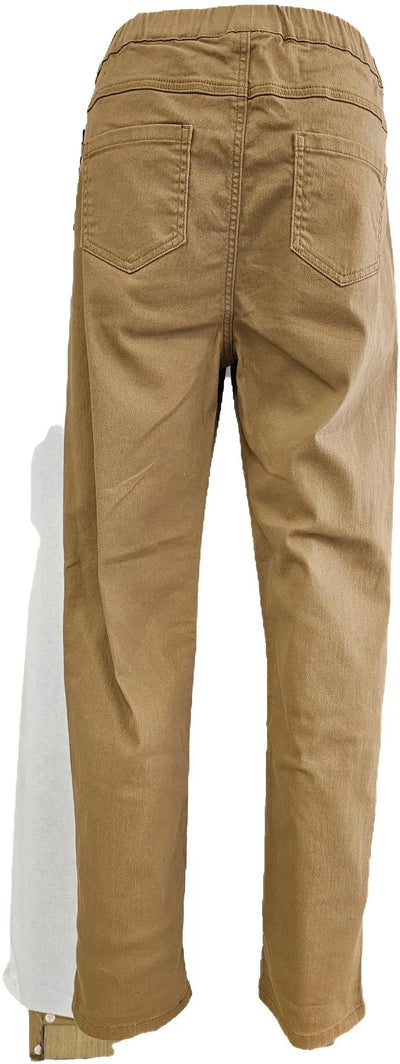 W2412328 CAMEL COLOURED DENIM TWILL PANTS Corfu Jeans