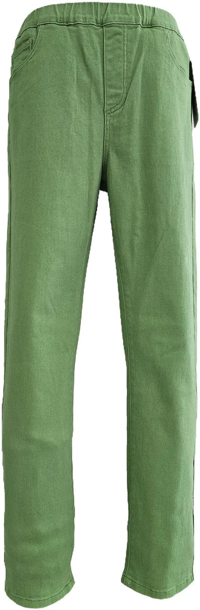 W2412328 GRANITE GREEN COLOURED DENIM TWILL PANTS Corfu Jeans