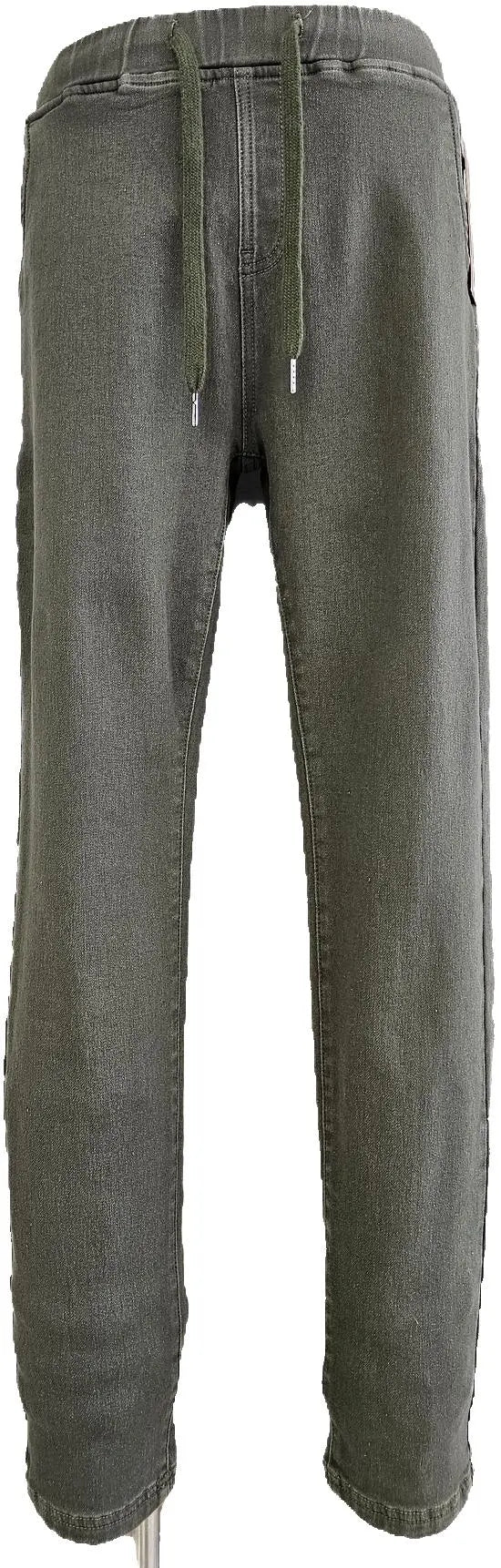 W2412329 OLIVE COLOURED MICRO KNIT STRETCH DENIM PANTS Corfu Jeans