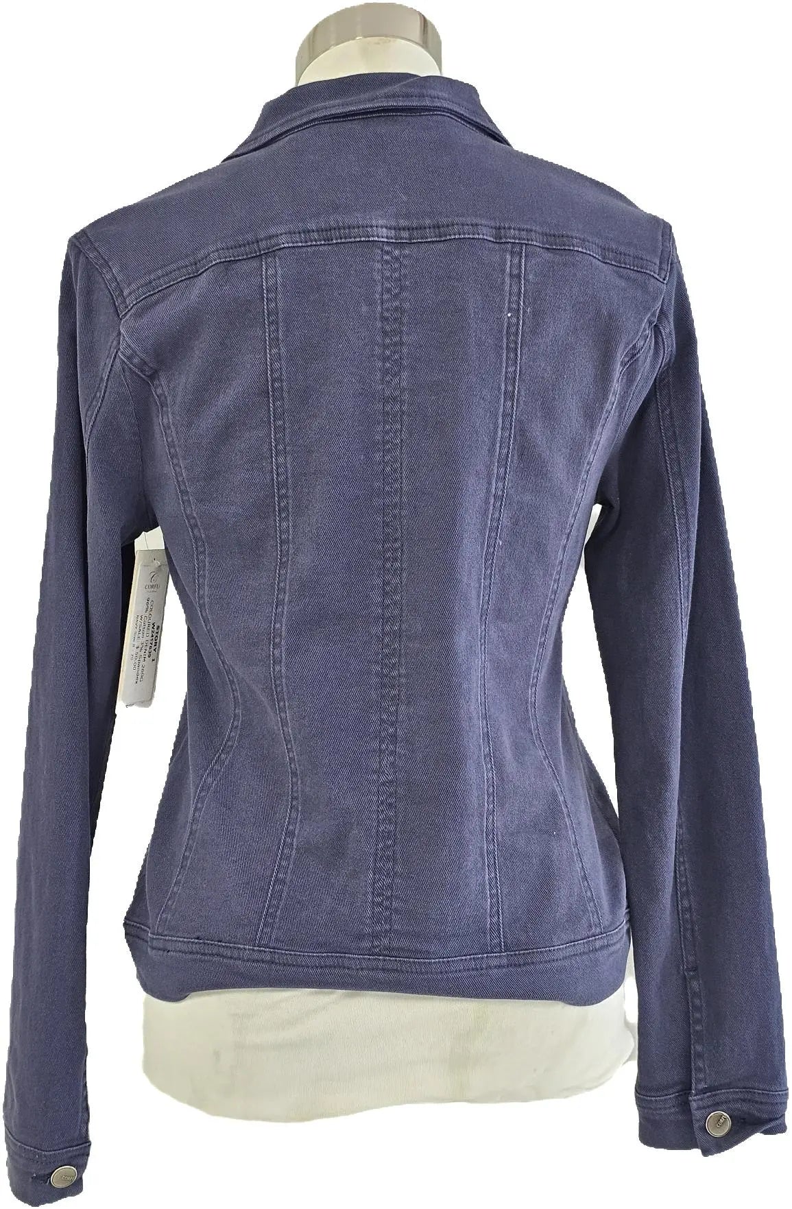 W2417639 NAVY COLOURED STRETCH DENIM JACKET Corfu Jeans