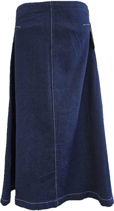 W2418719 INDIGO MICRO KNIT DENIM SKIRT Corfu Jeans