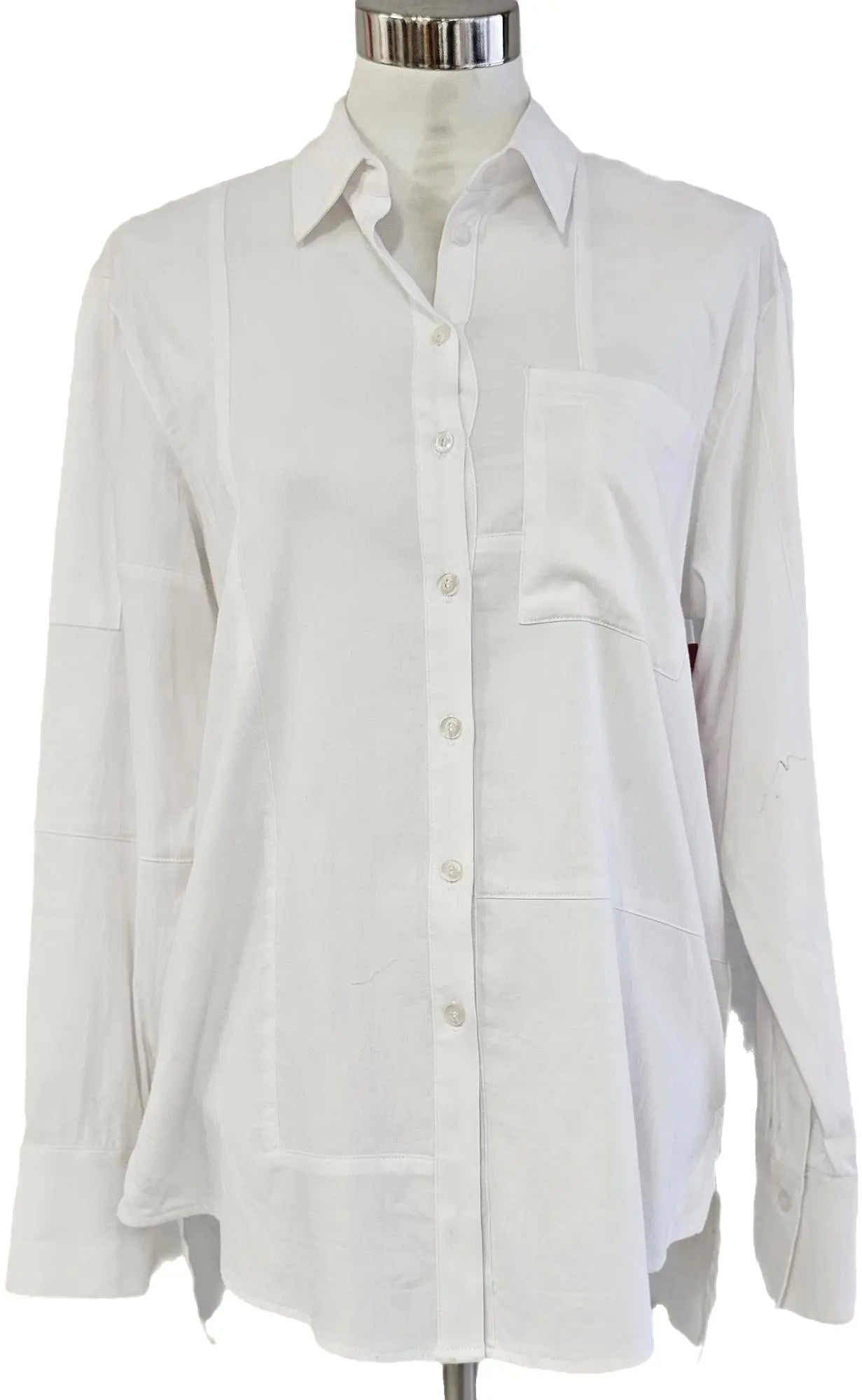 W2426397 WHITE BRUSHED STRETCH COTTON SHIRT Corfu Jeans