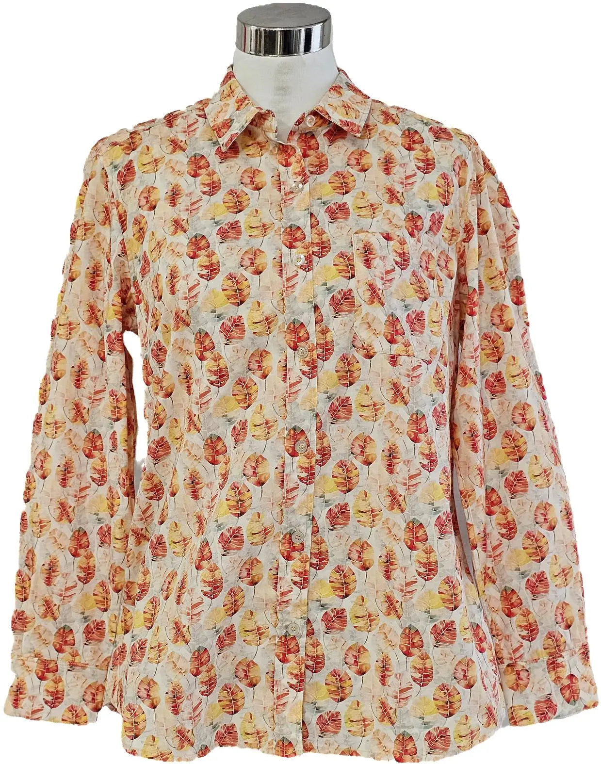 W2426410 FALL LEAVES COTTON PRINT SHIRT Corfu Jeans