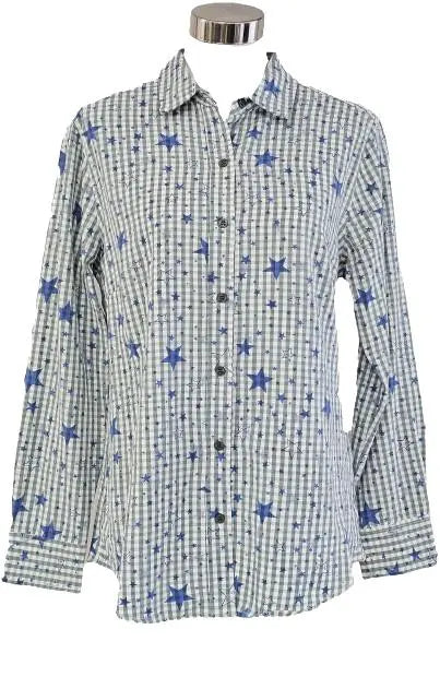 W2426410 MISTY JADE COTTON PRINT SHIRT Corfu Jeans