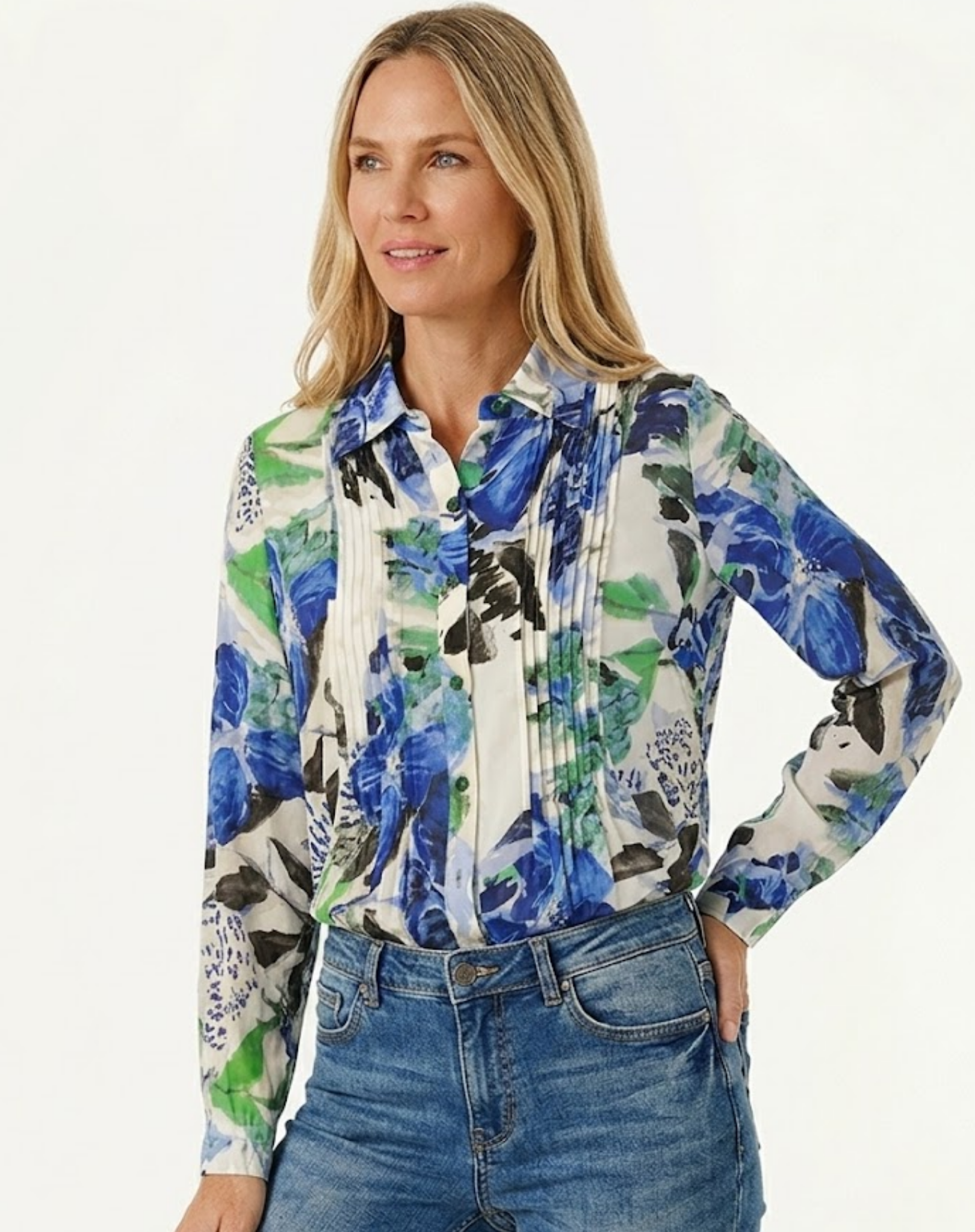 Indian Ink Soft Print Shirt Corfu Jeans