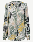 Delightful Soft Print Long Sleeve Blouse Corfu Jeans