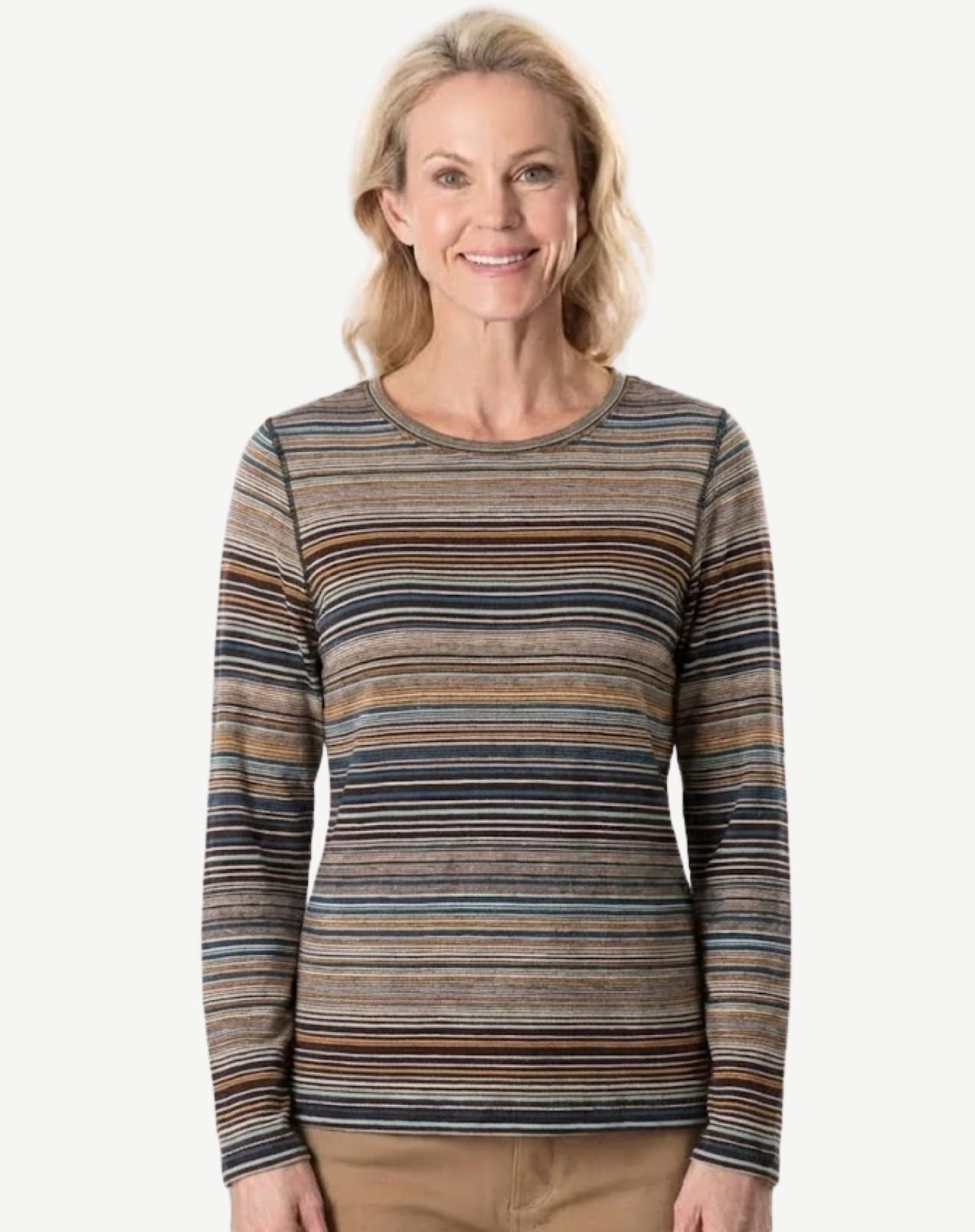 PINE BROOK SOFT BRUSHED KNIT LONG SLEEVE TOP Corfu Jeans