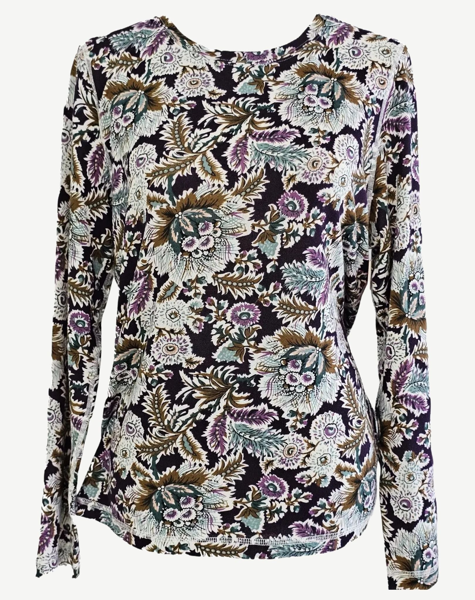 SCOTTISH VIOLET SOFT BRUSHED LONG SLEEVE KNIT TOP Corfu Jeans