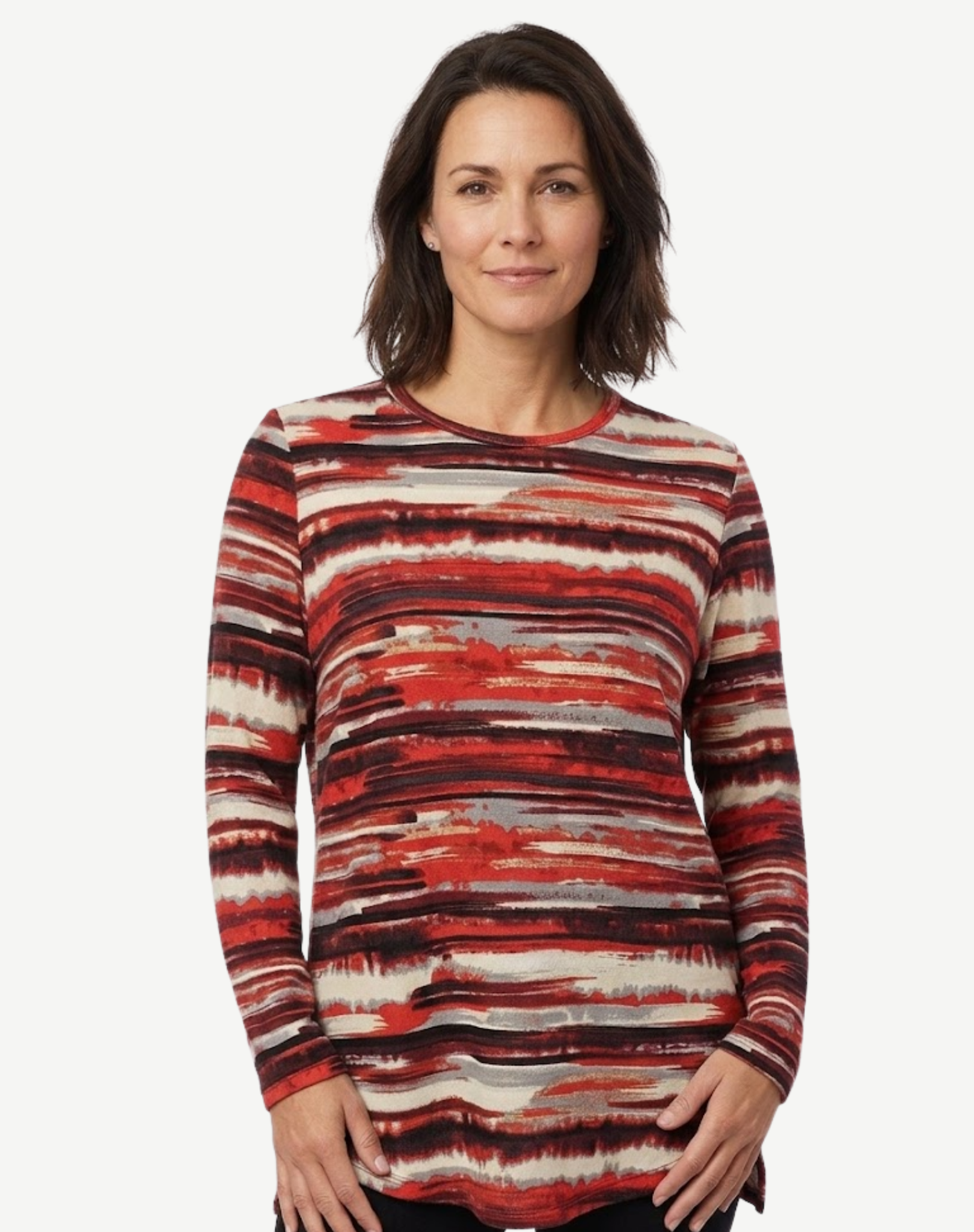Crimson Long Sleeve Knit Top Corfu Jeans