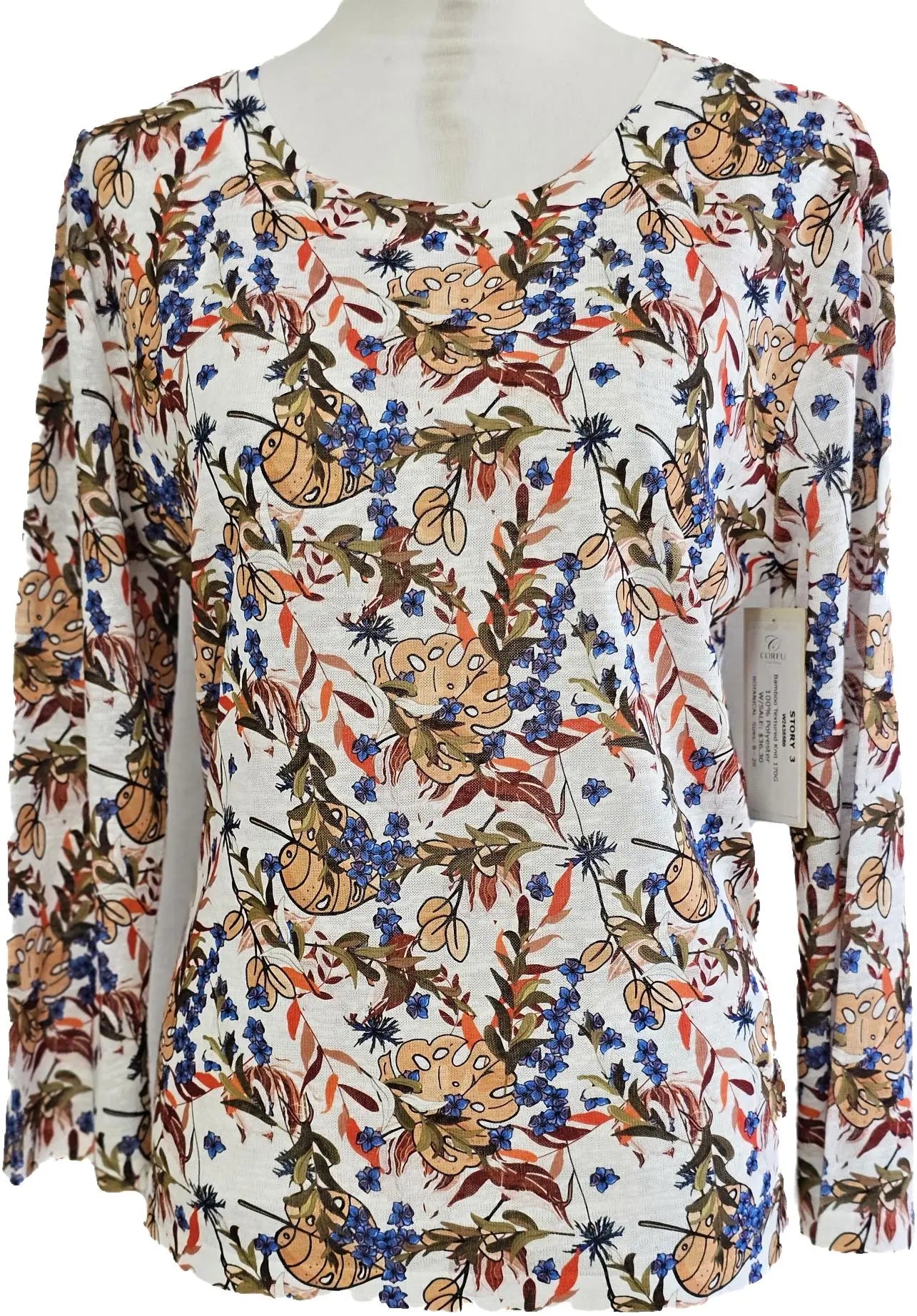 W2438580 BOTANICAL PAPER PRINT KNIT Corfu Jeans