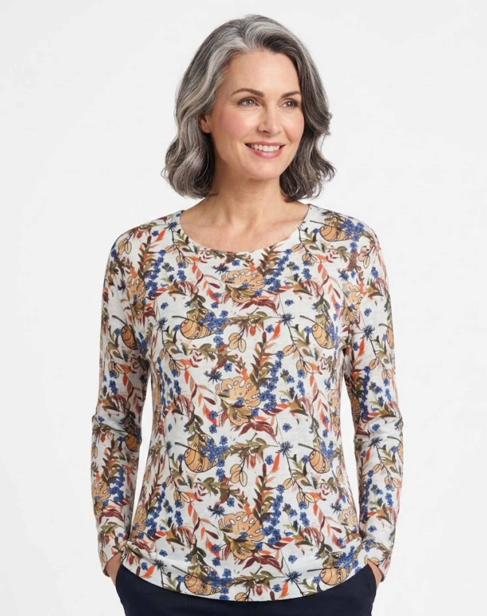 Botanical Long Sleeve Knit Top Corfu Jeans