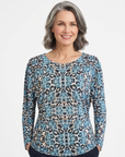 Blue Camouflage Long Sleeve Knit Top Corfu Jeans