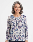 Indigo Vine Long Sleeve Knit Top Corfu Jeans