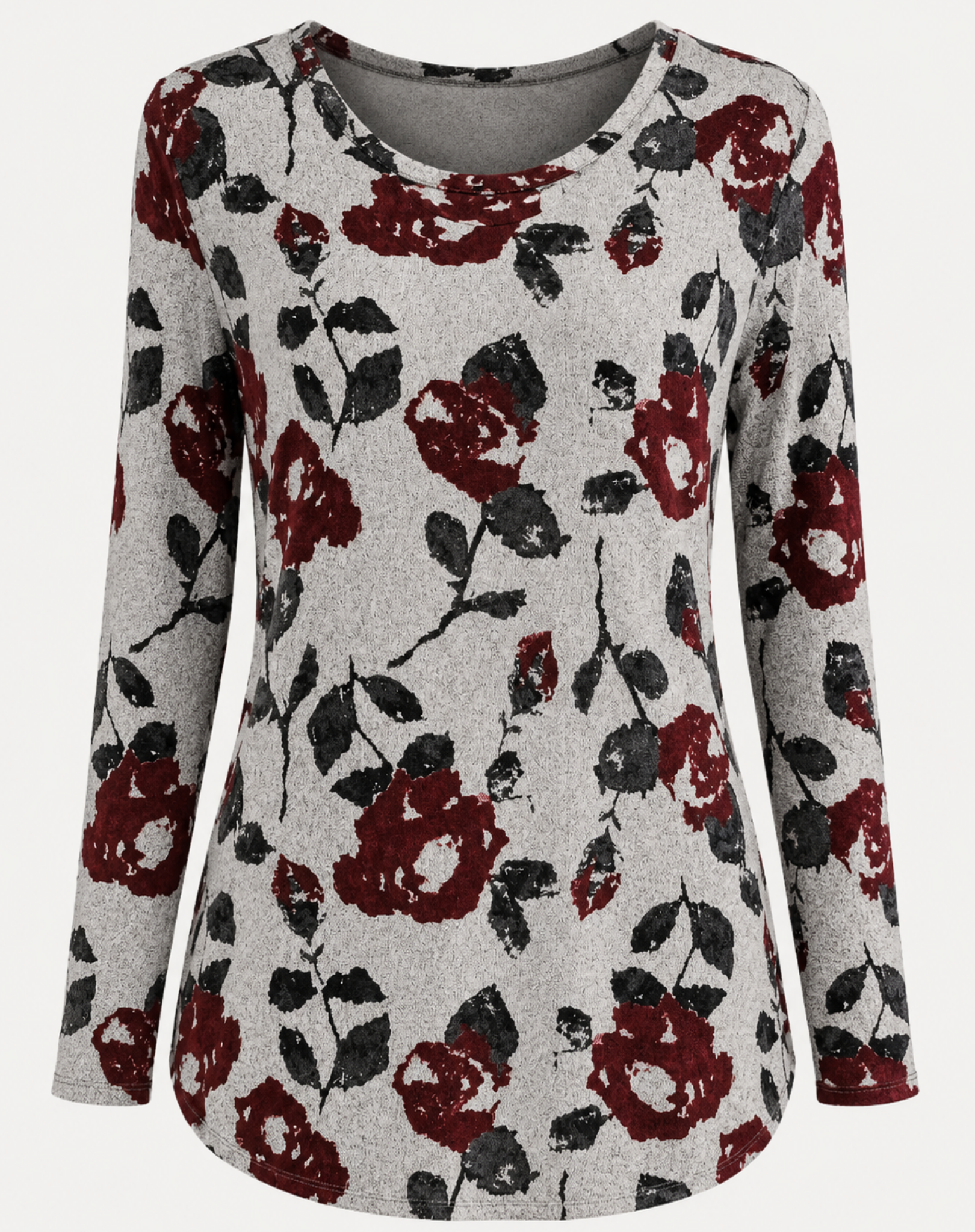 Frosty Pink Rose Long Sleeve Knit Top Corfu Jeans
