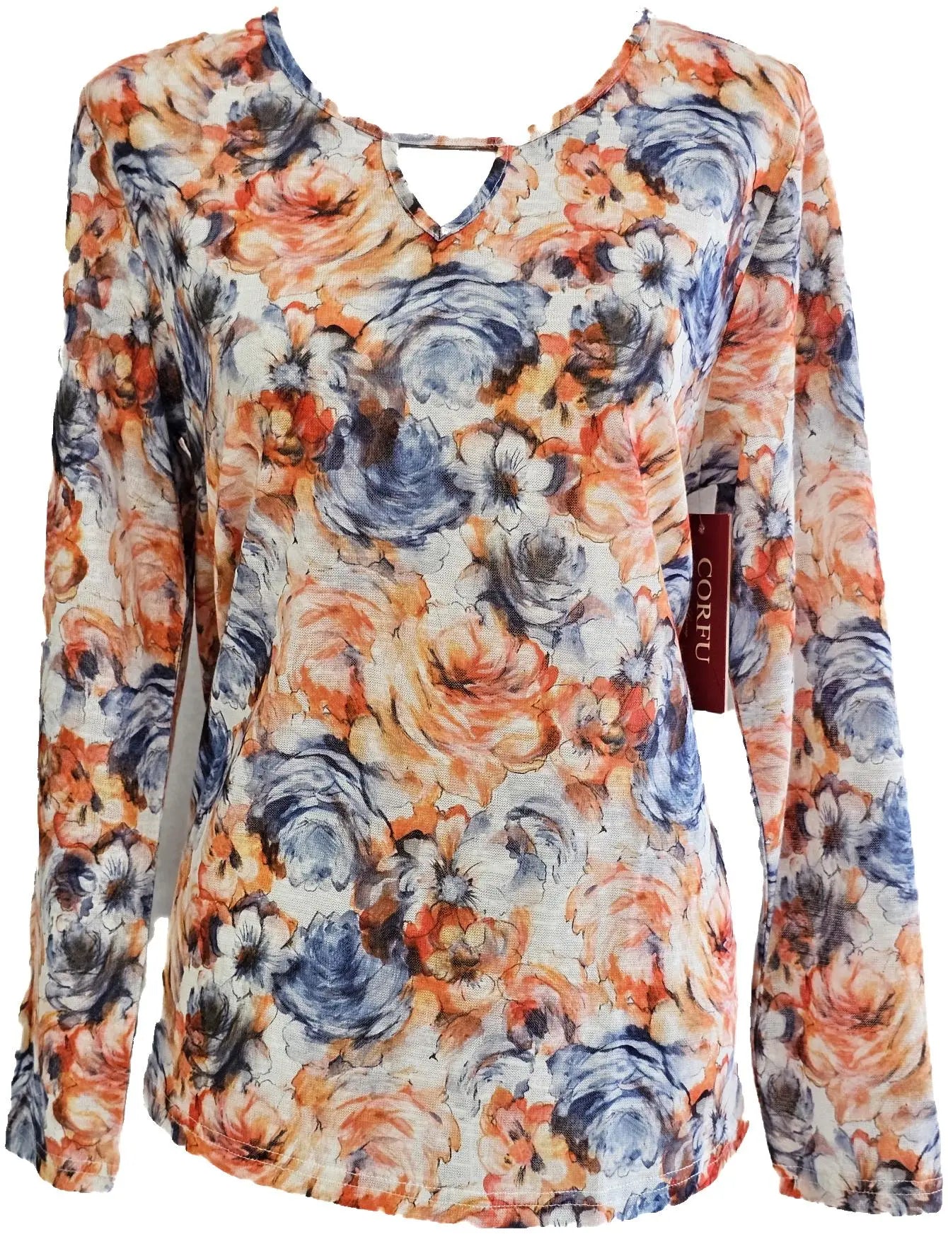 W2438734 BLOOMING BLUE PAPER PRINT KNIT Corfu Jeans
