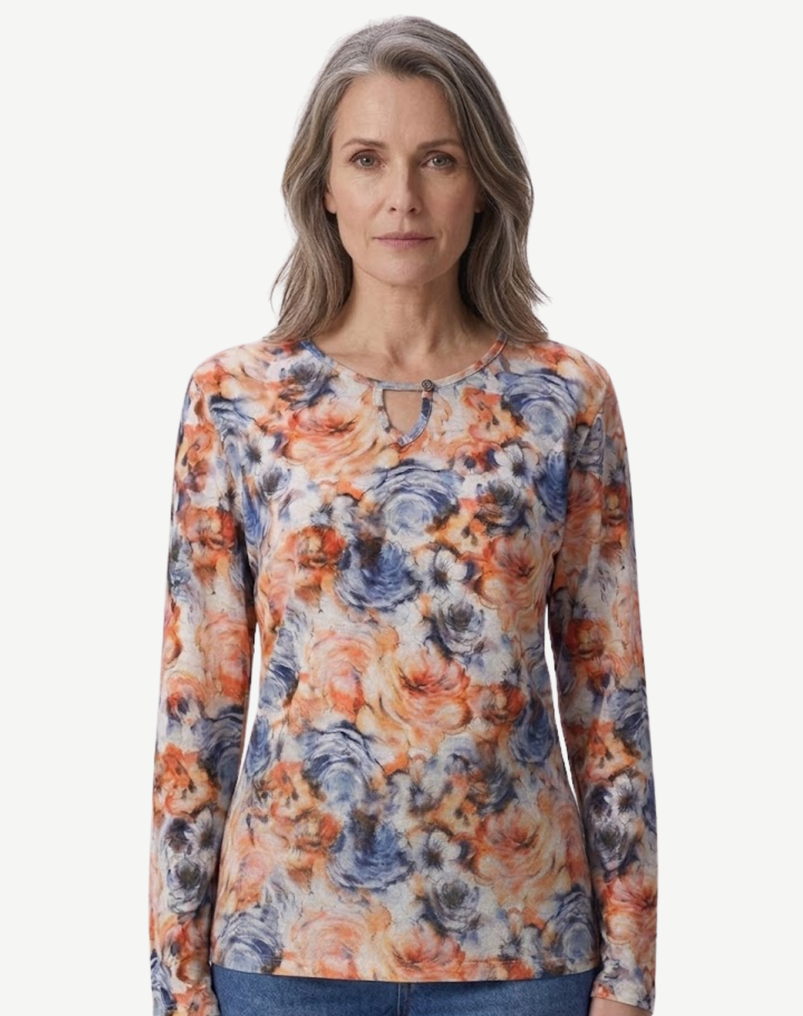 Blooming Blue Long Sleeve Knit Top Corfu Jeans
