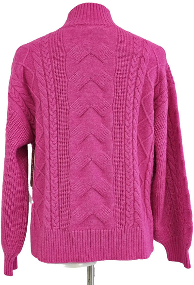 W2449241 PINK CABLE KNIT FULL SLEEVE JUMPER Corfu Jeans