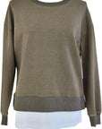 W2458701 OLIVE COTTON KNIT TOP Corfu Jeans