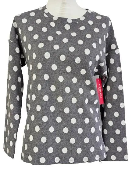 W2458717 SMOKE GREY LARGE SPOT TOP Corfu Jeans