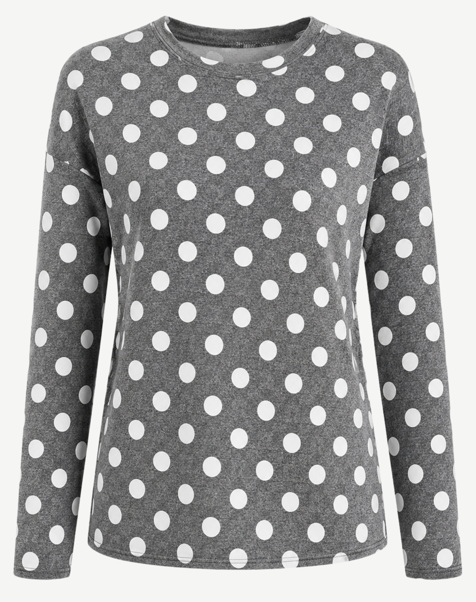Smoke Grey Large Spot Knit Top Corfu Jeans