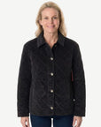 Black Stretch Cord  Quilted Jacket Corfu Jeans