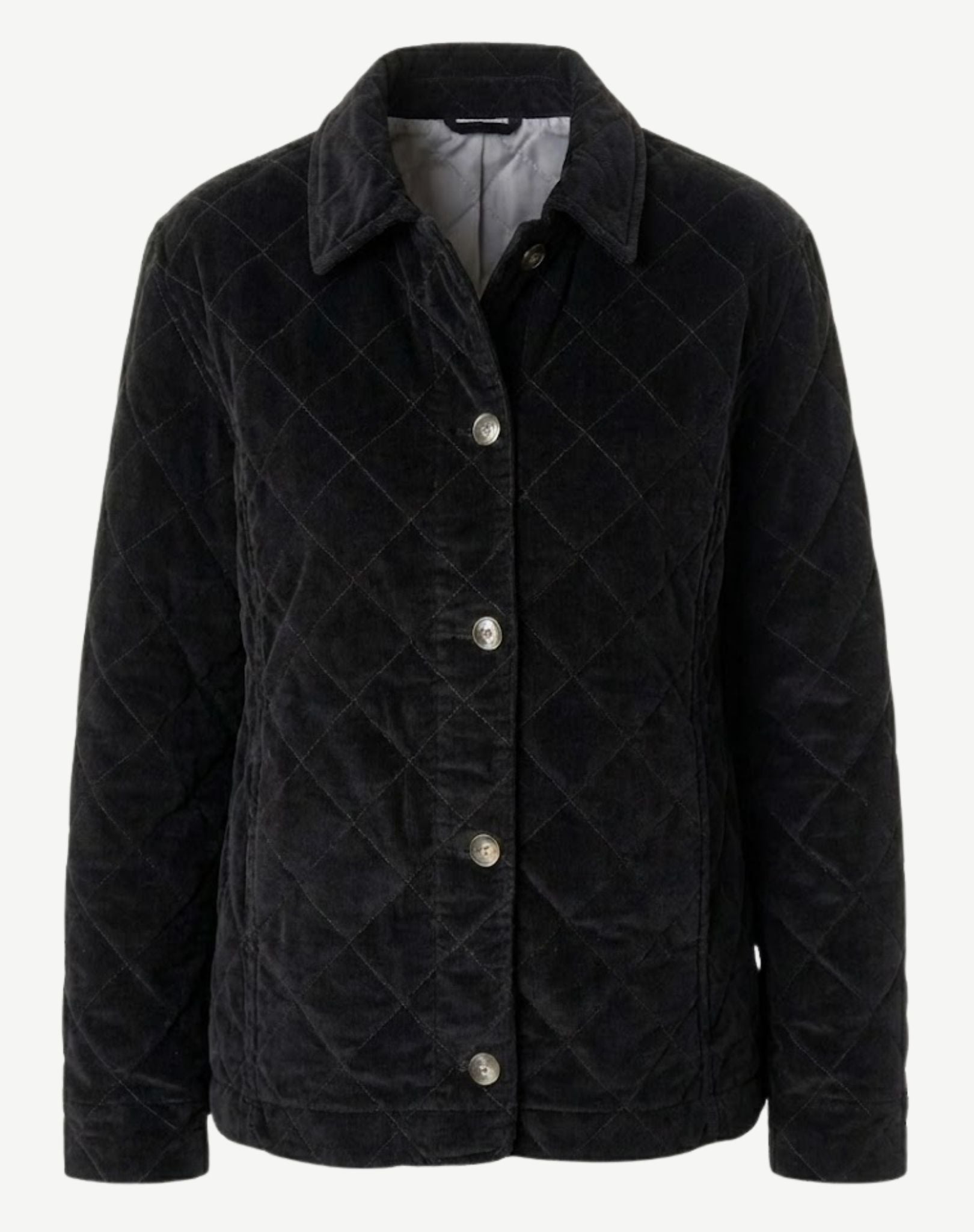Black Stretch Cord  Quilted Jacket Corfu Jeans
