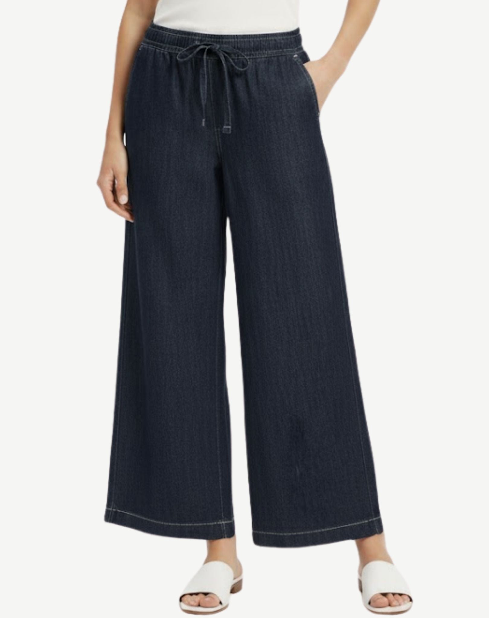 Bettina Wash Cotton Blend Wide Leg Denim Corfu Jeans