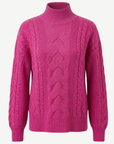 Pink Cable Knit Long Sleeve Sweater Corfu Jeans