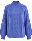 Sapphire Cable Knit Long Sleeve Sweater Corfu Jeans