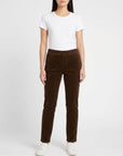 Dark Walnut 21W Pull-On Cord Pants Corfu Jeans