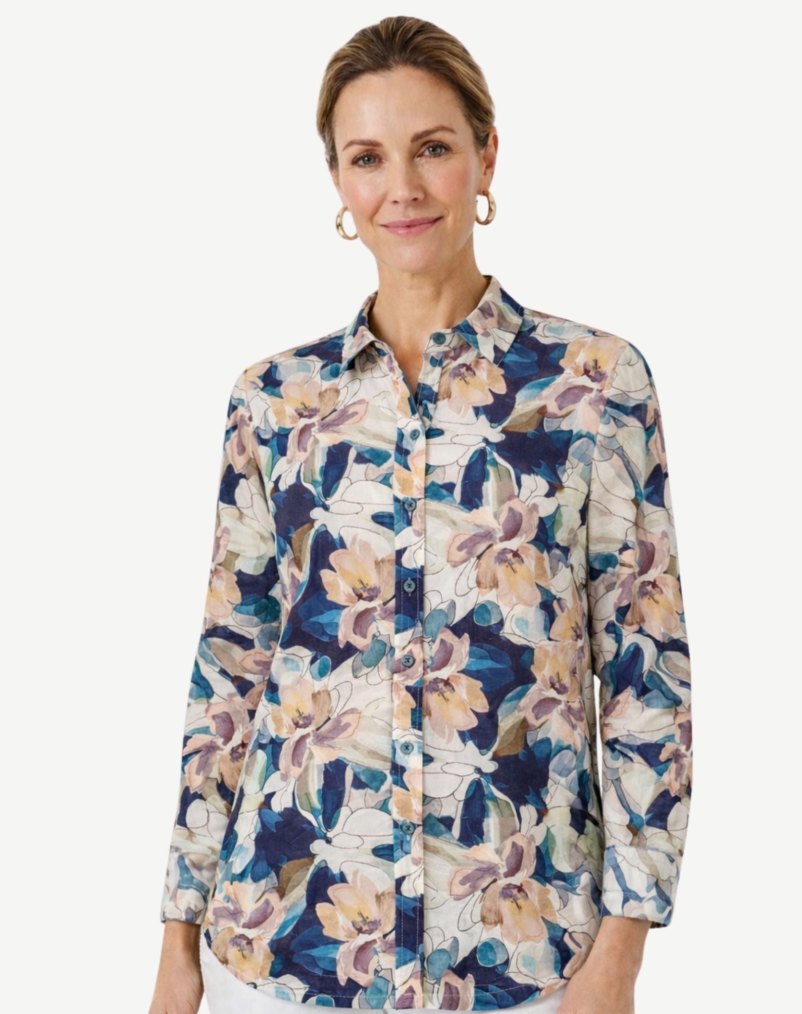 Velvet Bloom Printed Long Sleeve Shirt Corfu Jeans