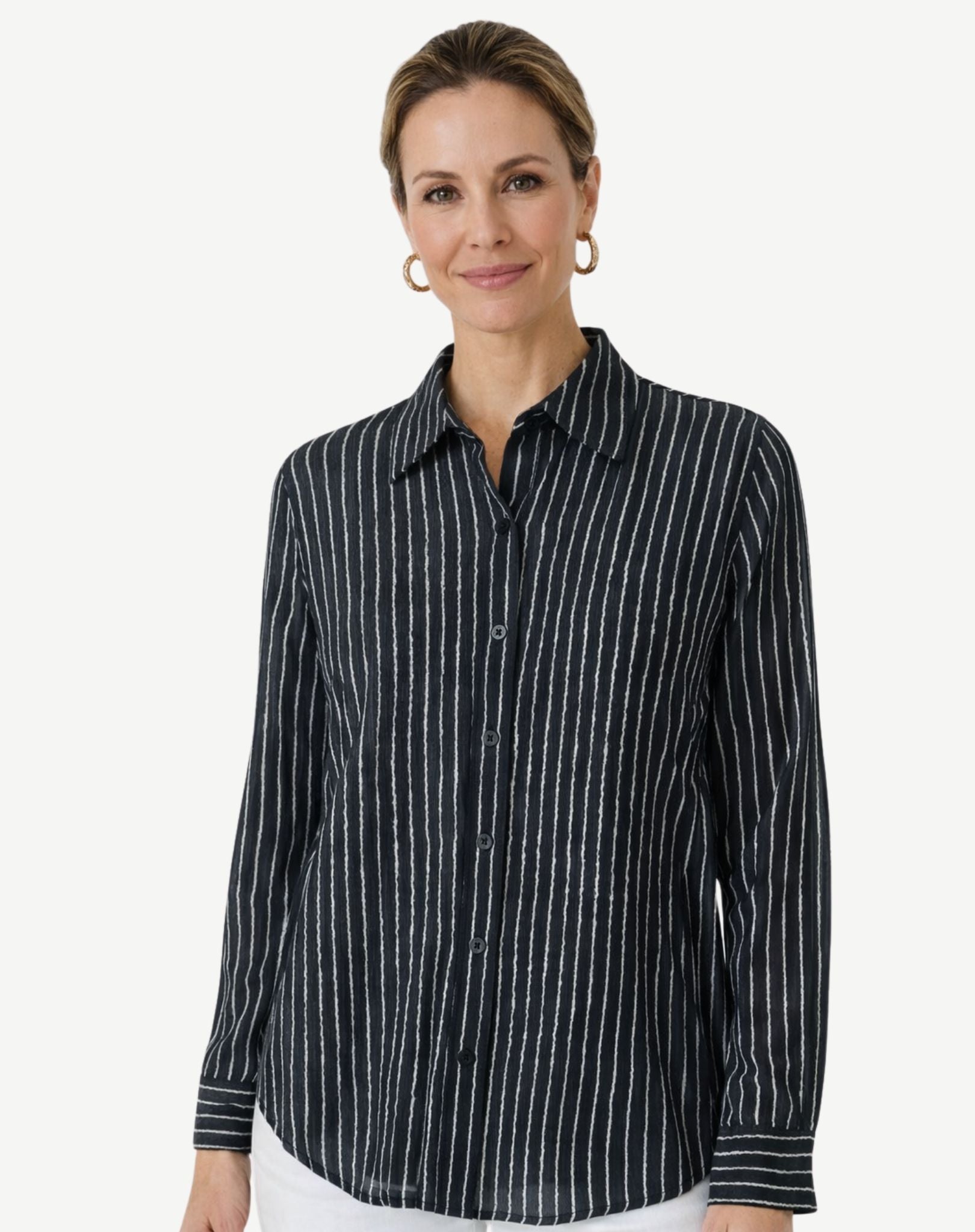 Black White Stripe Shirt Corfu Jeans