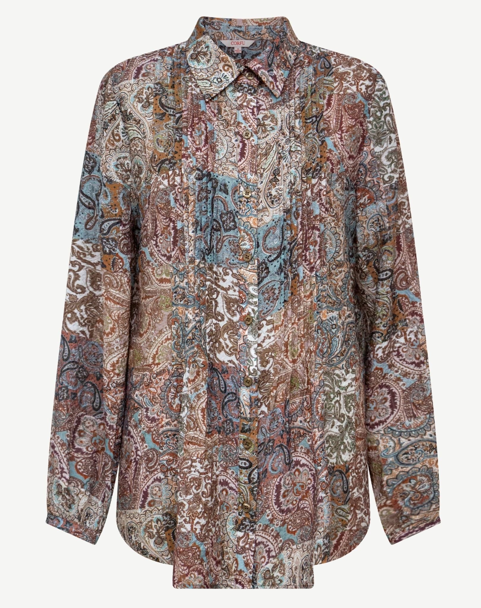 Amber Bazaar Printed Long Sleeve Shirt Corfu Jeans
