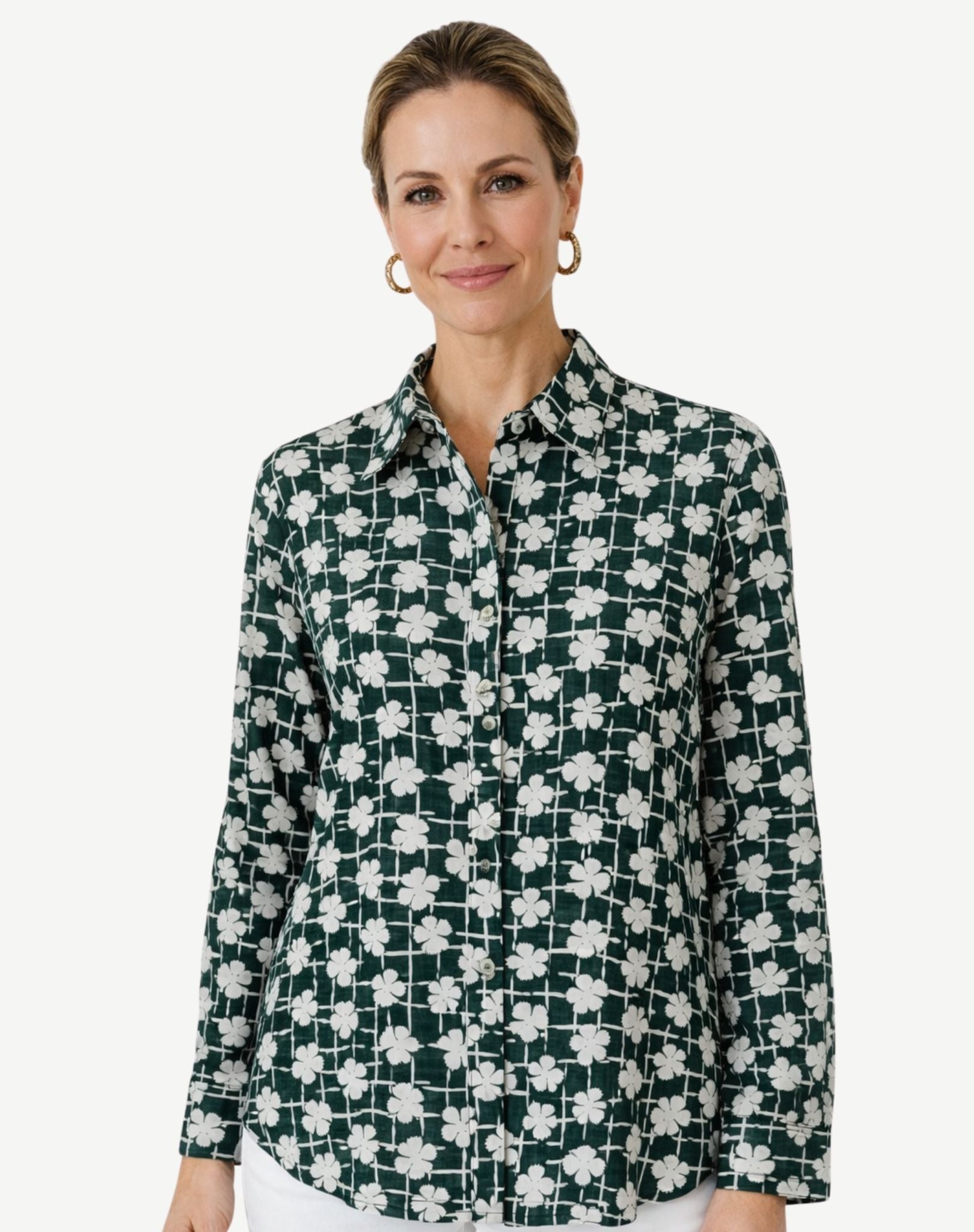 Clover Printed Long Sleeve Shirt Corfu Jeans