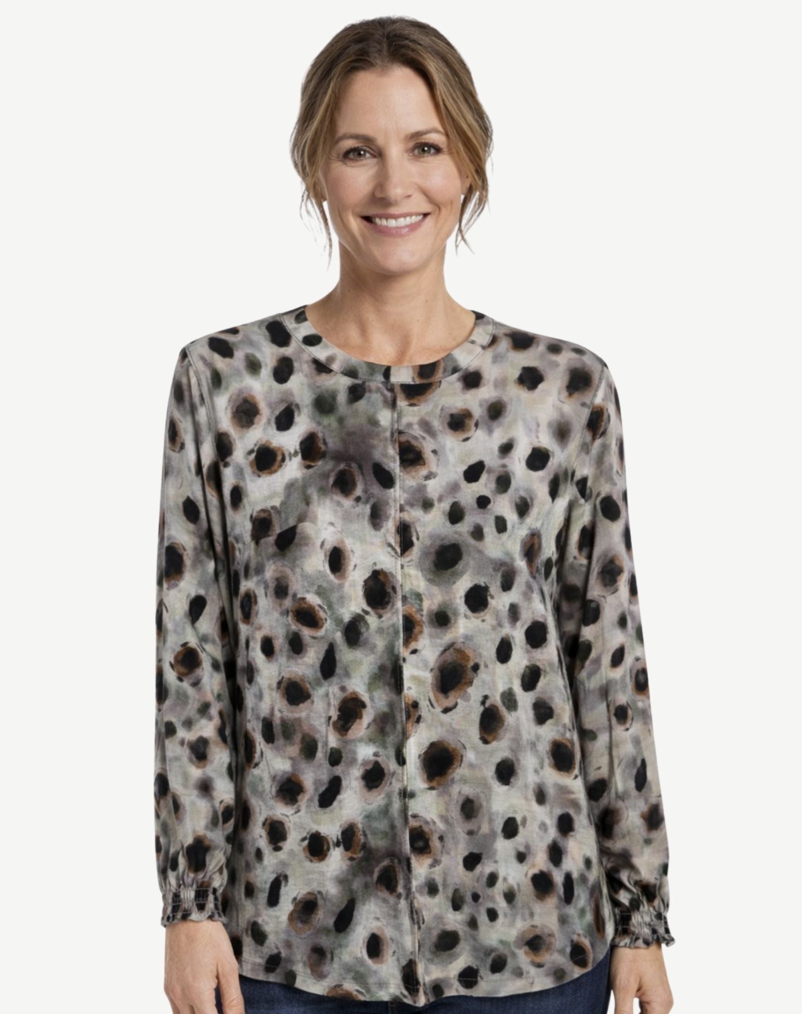 Stone Bark Printed Blouse Corfu Jeans
