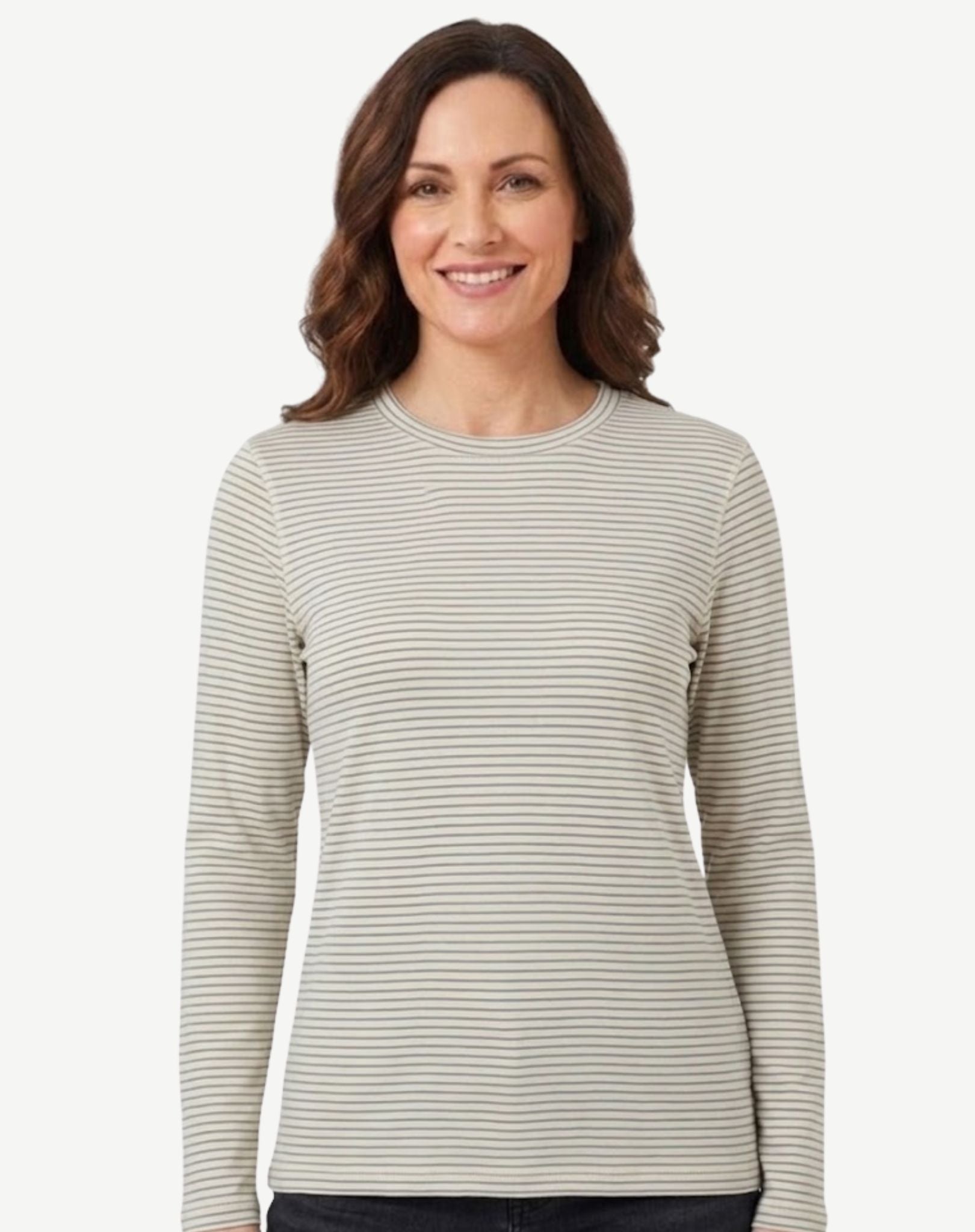 Essential Cotton Long Sleeve Tee - Alaska Sky Corfu Jeans