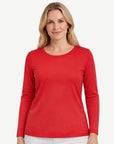 Essential Cotton Long Sleeve Tee - Berry Rose Corfu Jeans