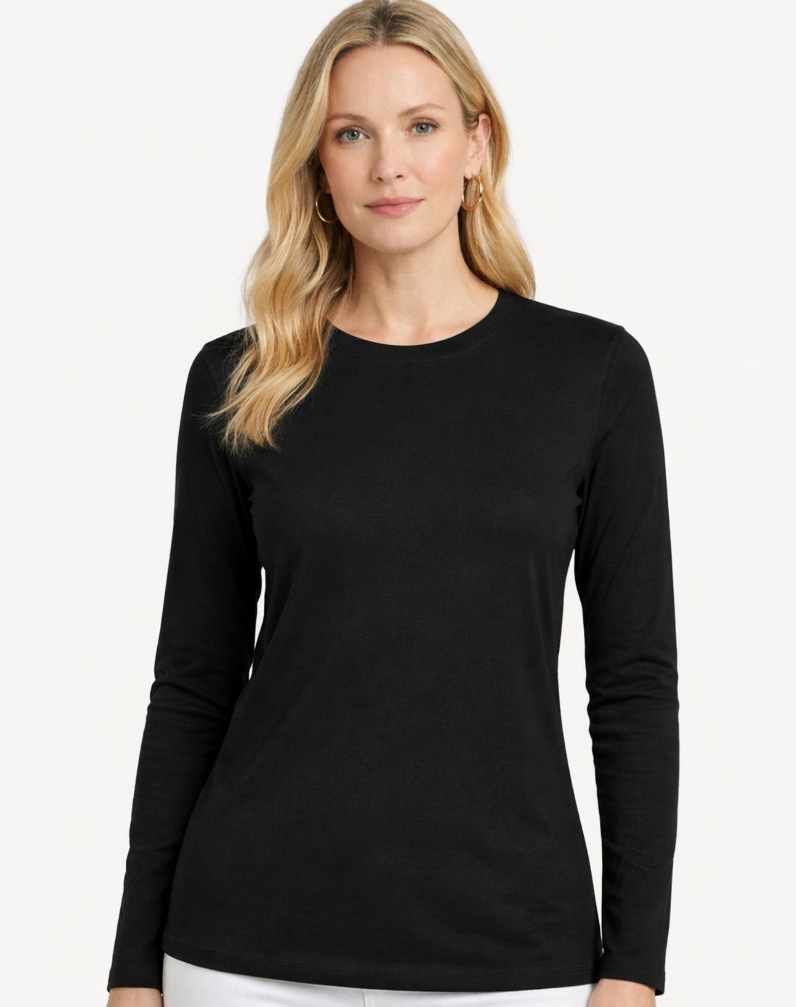 Essential Cotton Long Sleeve Tee - Black Corfu Jeans