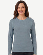 Striped Cotton Long Sleeve Tee - Blue & Indigo