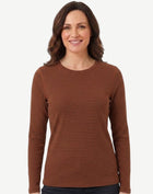 Striped Cotton Long Sleeve Tee - Cafe Au Lait