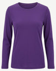 Essential Cotton Long Sleeve Tee - Eggplant Corfu Jeans