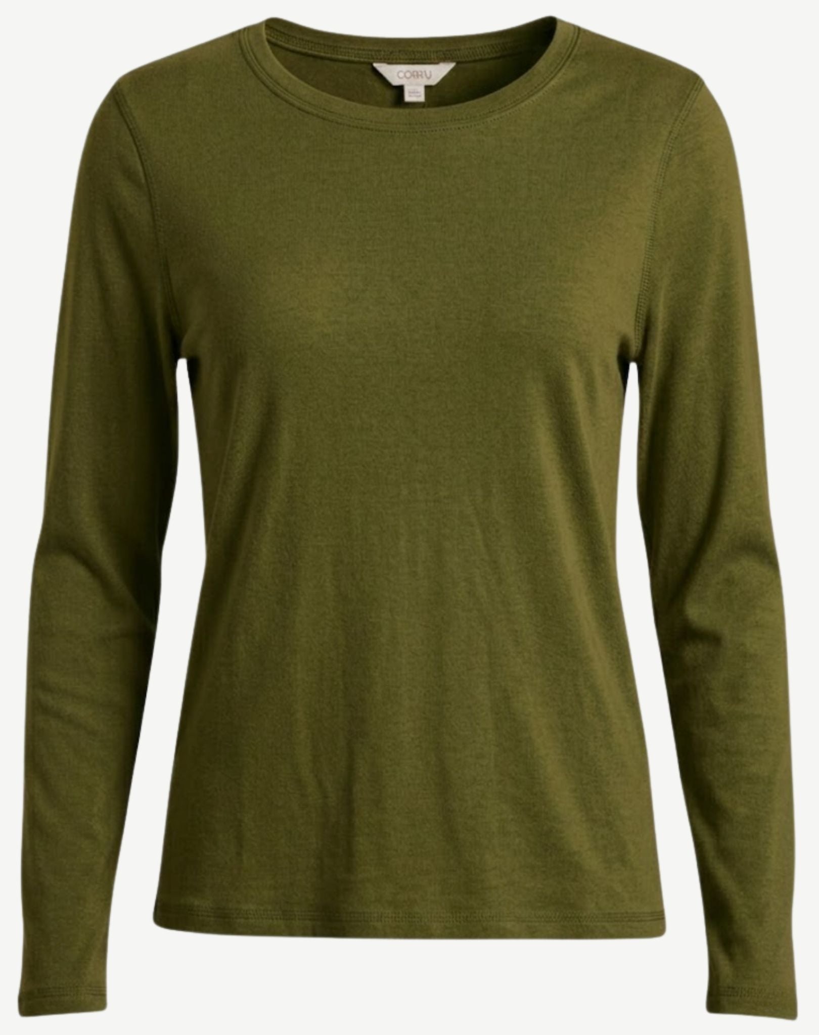 Essential Cotton Long Sleeve Tee - Forest Night Corfu Jeans