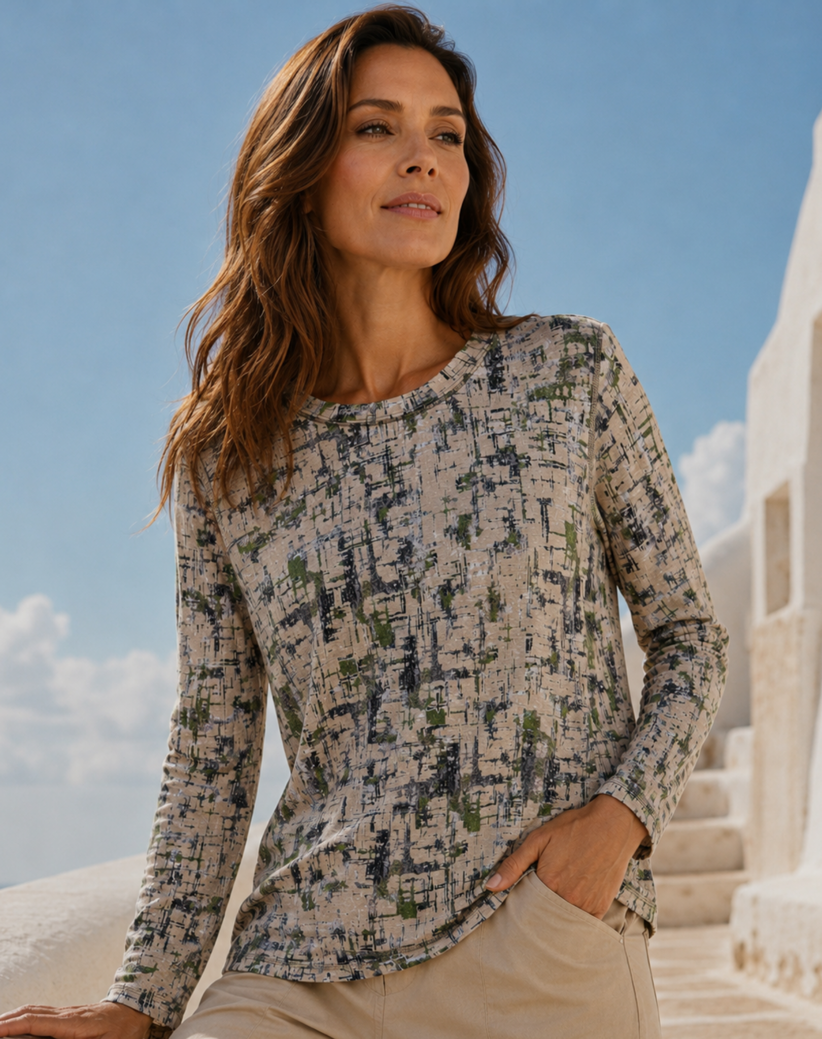 Glacial Pine Knit Top Corfu Jeans
