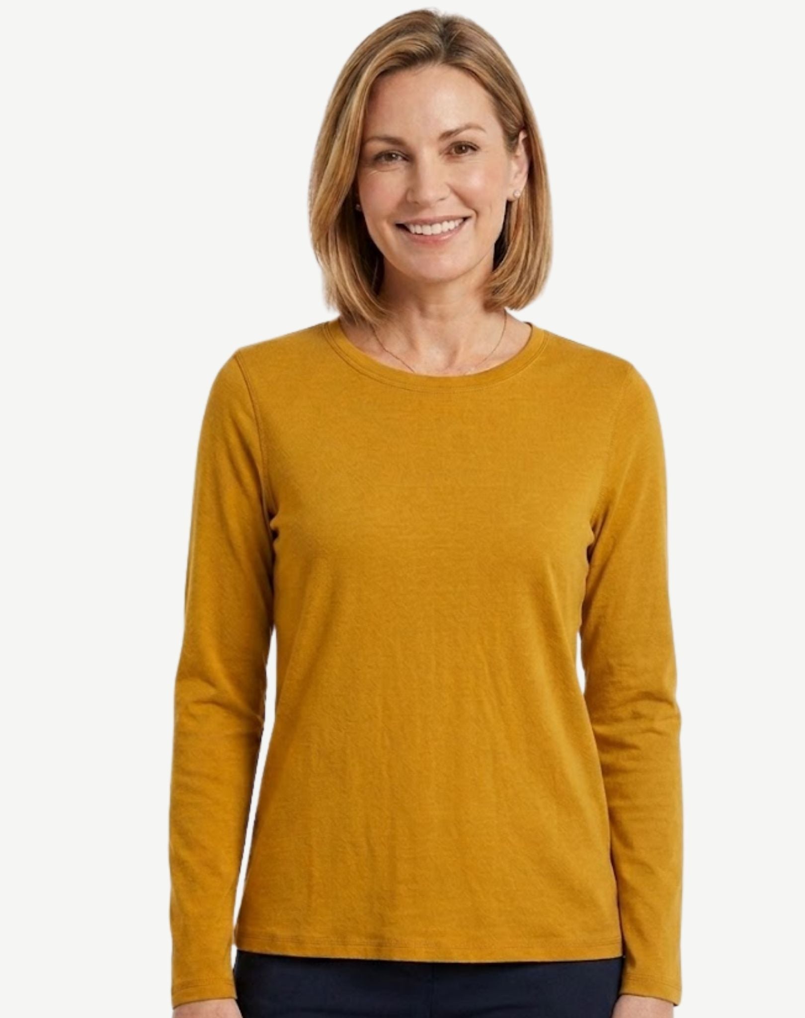 Essential Cotton Long Sleeve Tee - Goldfinch Corfu Jeans