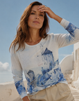 Grecian Chill Printed Knit Top Corfu Jeans