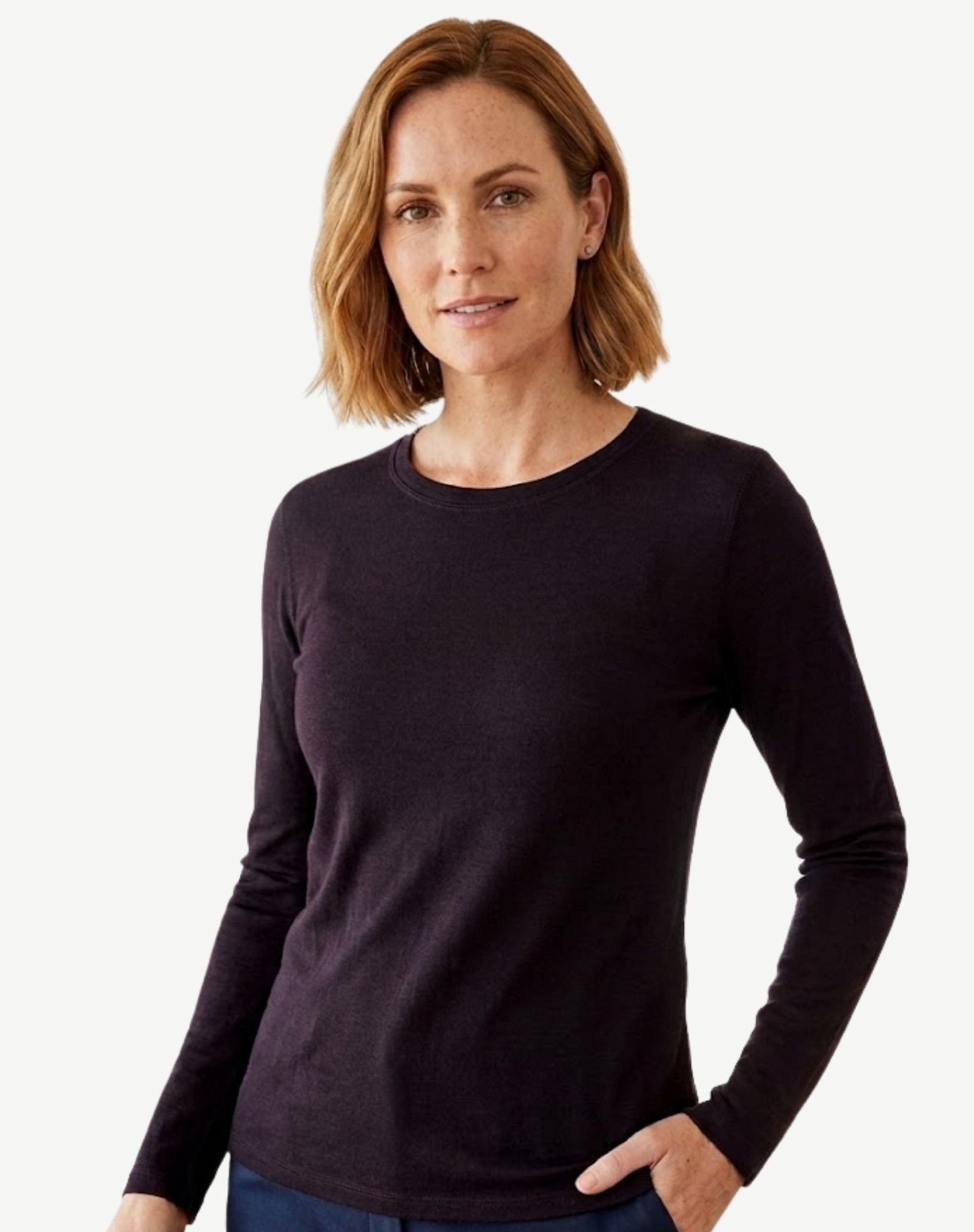 Essential Cotton Long Sleeve Tee - Ink Corfu Jeans